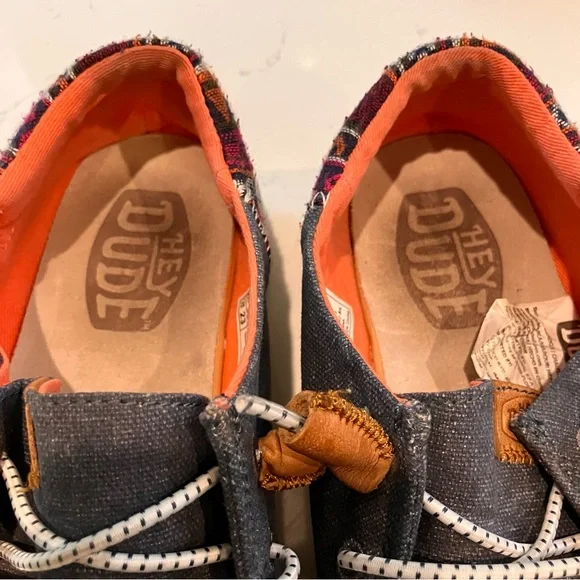 Hey Dude Shoes Wendy Funk Baja Navy Blue Denim Loafer Women's Size 7 - Picture 7 of 9